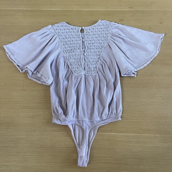 Women's Free People Size S Perfect Catch Bodysuit Silverberry Purple - Picture 5 of 8